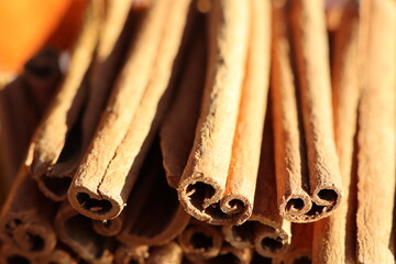 A Beautiful CloseUp Detail of Cinnamon Sticks for Various Culinary Uses and Recipes