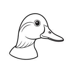 Mandarin Duck head vector art design