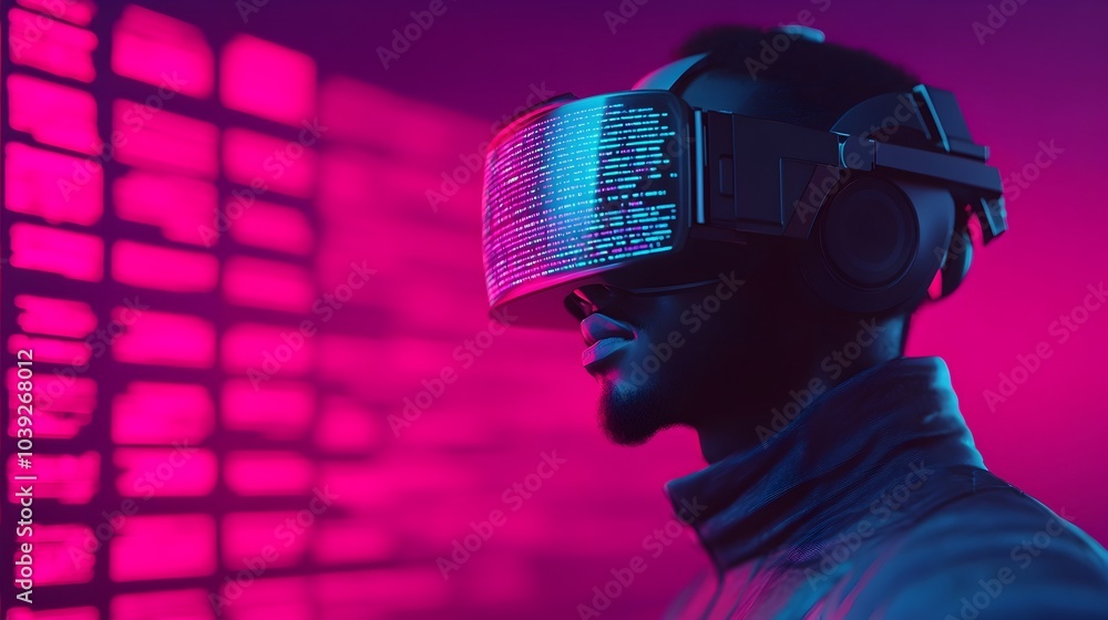 Poster futuristic holographic control system with glowing lines 3d data visualizations and deep neon blue a