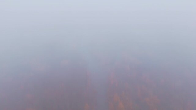 A Misty Autumn Scene Near Tombstone National Park Along the Dempster Highway in Yukon, Canada - Aerial Drone Shot