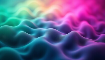 Obraz premium Soft organic gradient transitioning from toxic greens to deep neon purples and bright magentas, creating an ethereal glow