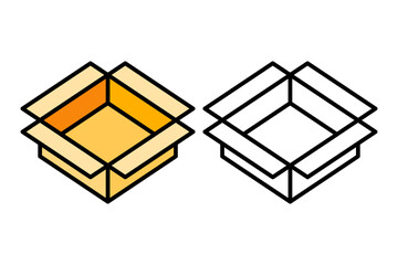 Single package box icon object cartoon, sticker flat vector Print