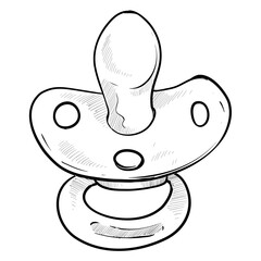baby pacifier handdrawn illustration