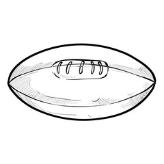 rugby ball handdrawn illustration