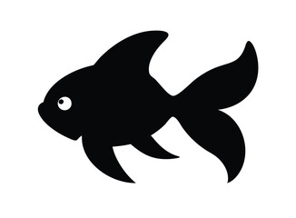 Stylish Fantail Goldfish Silhouette Vector Illustration Art