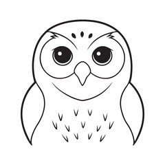 Snowy Owl head vector art design