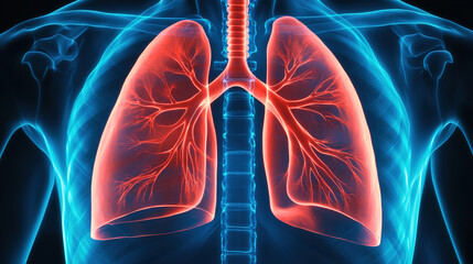 Human lungs. Lung Disease. Lung Cancer Awareness. X-ray of human lungs. World Pneumonia Day. World Lung Cancer Day. World No Tobacco Day. Symbolizing Anti-Tobacco and Healthy Life. Virus cells