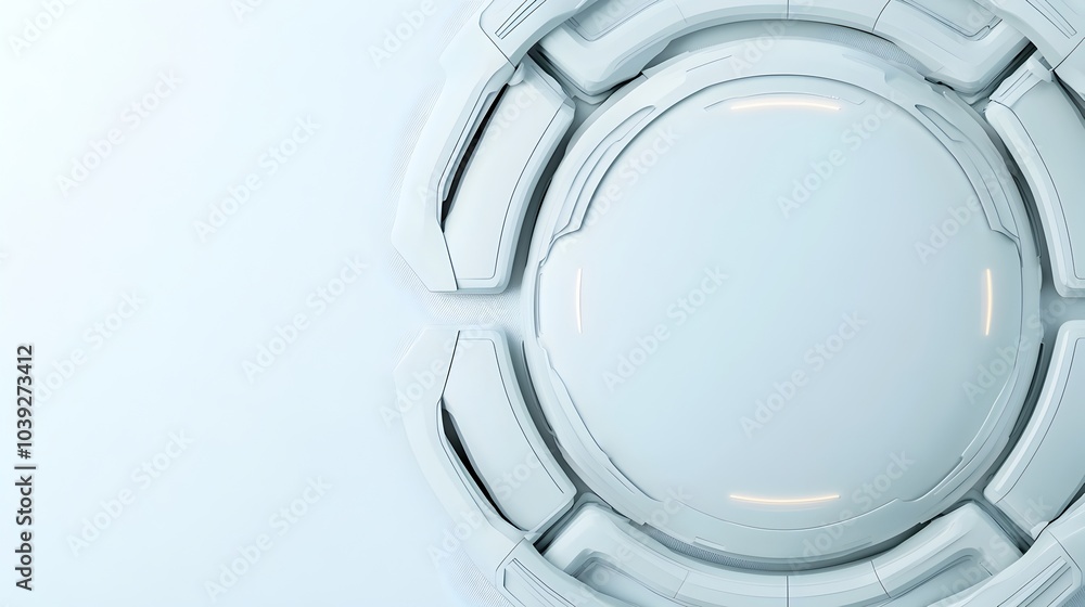 Poster sleek and futuristic digital background with smooth geometric forms subtle shadows and glowing accen