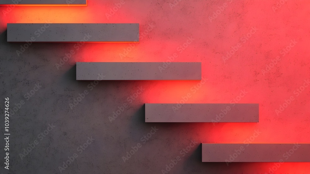 Poster minimalist and modern digital background featuring smooth 3d geometric shapes subtle neon lighting a