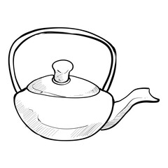 coffee pot handdrawn illustration