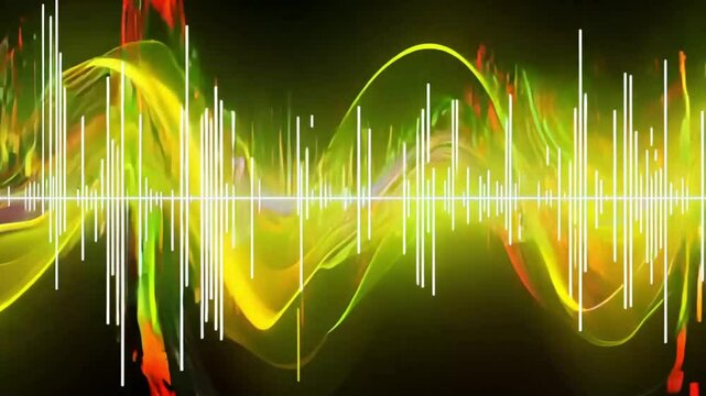 The 2D animated scene featured vibrant radio waves flowing across the screen, blending seamlessly into a stunning gradient of shifting colors.