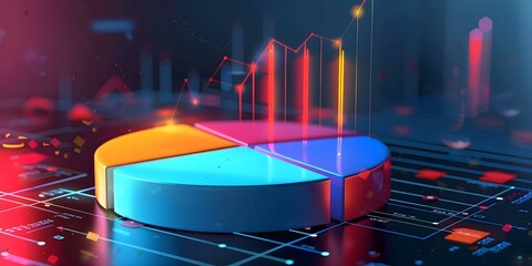 a pie chart with a graph.

