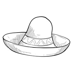 sombrero hat handdrawn illustration