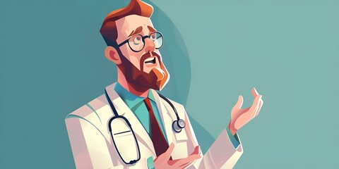 a cartoon of a doctor.

