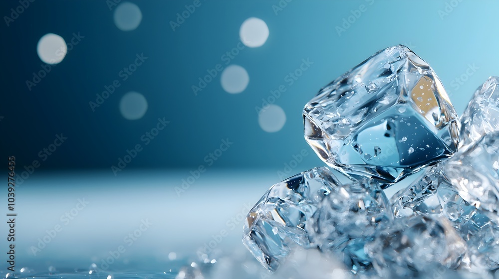 Poster mesmerizing crystalline surface with prismatic light refractions exquisite frosted 3d crystal textur