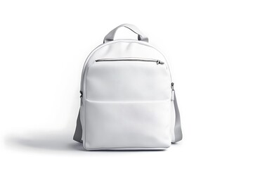  White closed backpack with zipper mockup