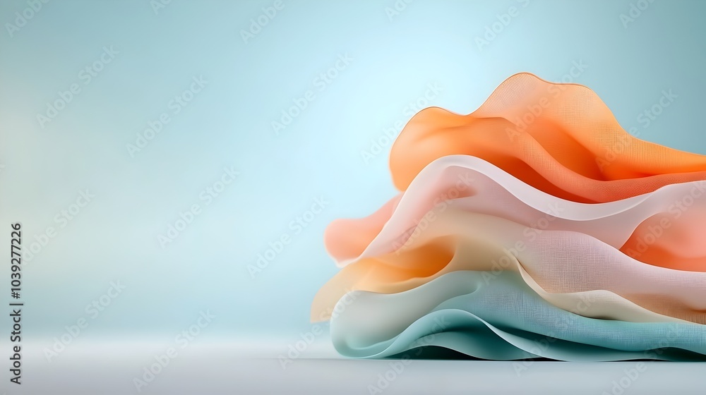 Poster beautifully textured pastel fog creating a light and ethereal wallpaper design with soft flowing abs