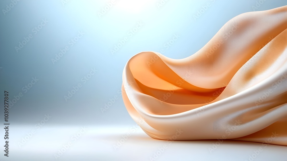 Poster elegant and dynamic 3d silk ribbon texture featuring flowing curves a rich satin finish and a luxuri