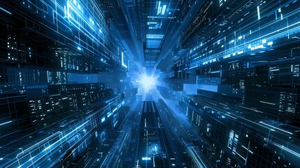 digital technology future technology abstract city building poster background
