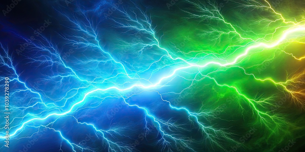 Aufkleber stunning 4k looping zig zag lightning bolt in blue and green gradient abstract background texture fo