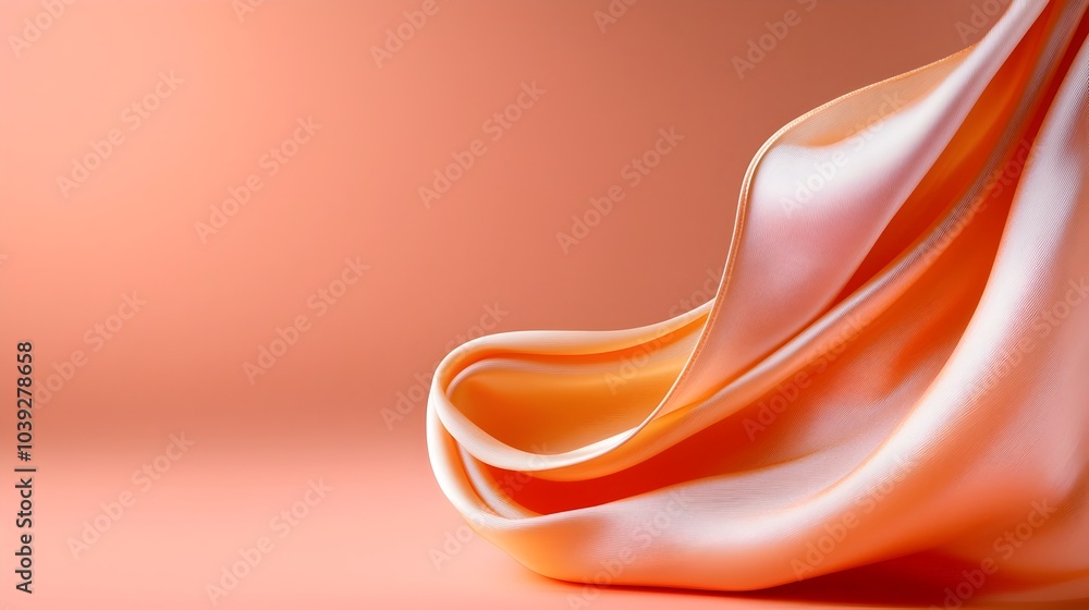 Aufkleber a captivating and visually stunning image showcasing the soft luxurious texture of peach colored sil