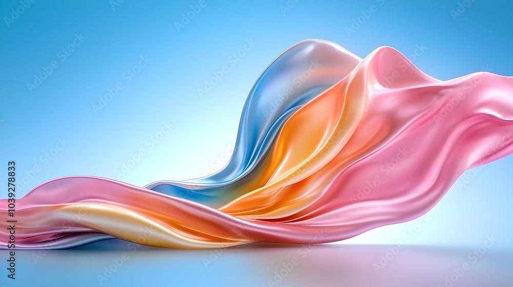 Poster mesmerizing 3d holographic textures featuring swirling rainbow colors and metallic highlights creati