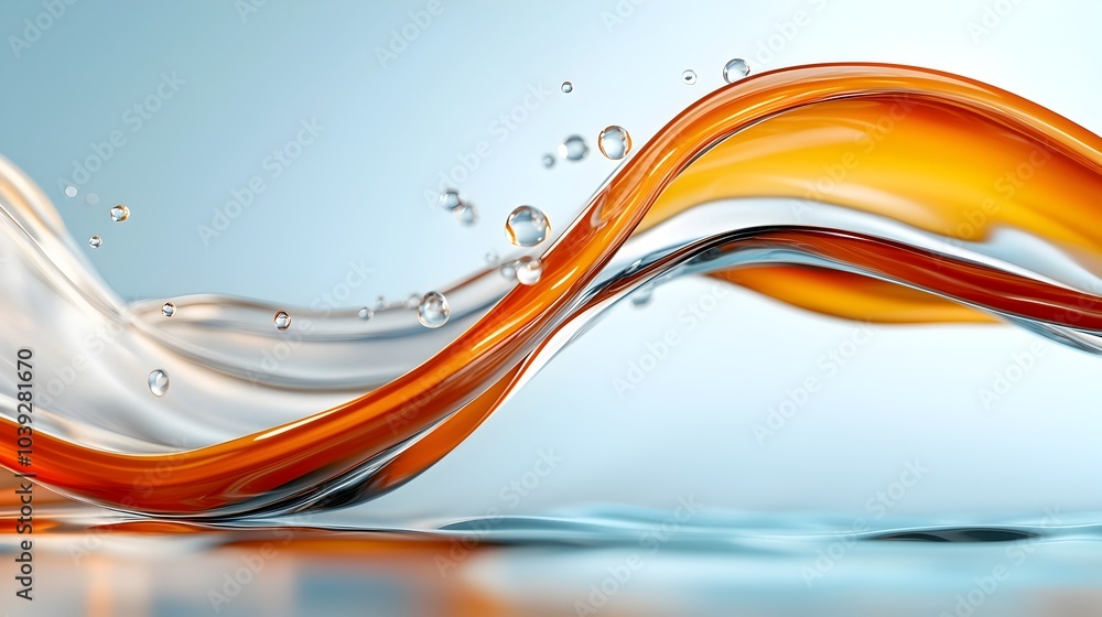 Aufkleber mesmerizing abstract 3d digital art featuring a liquid glass texture with transparent and vibrant co