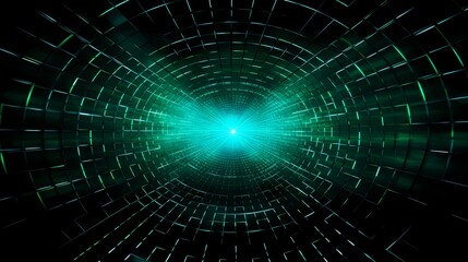 Fototapeta premium Digital technology blue-green grid poster background