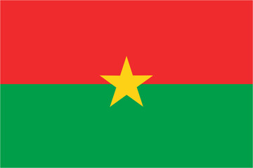 Burkina Faso official flag vector with standard size and proportion. National flag emblem with accurate size and colors.
