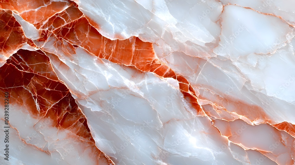 Poster seamless 3d marble texture with delicate pink and white veining featuring a smooth polished finish f