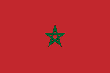 Morocco official flag vector with standard size and proportion. National flag emblem with accurate size and colors.