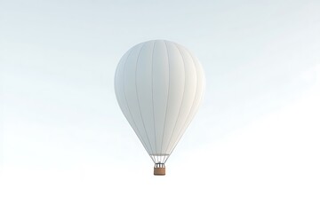 White balloon with hot air mockup, isolated, 3d rendering. Empty sky transport mock up, front view