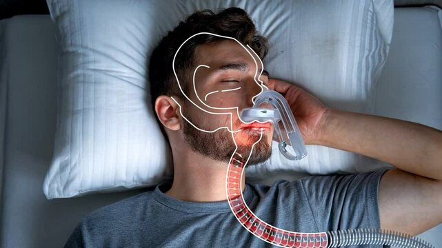 A person with sleep apnea shows how CPAP machines help.
