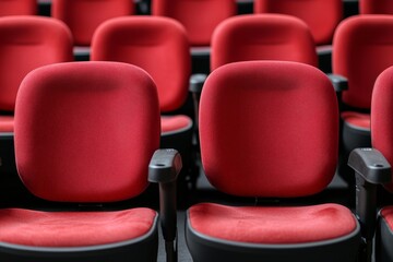 Fototapeta premium Cinema Industry Struggles: Rows of Empty Seats Reflect the Decline in Entertainment Worth