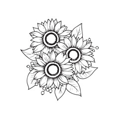 Sunflower Coloring Page for Adults