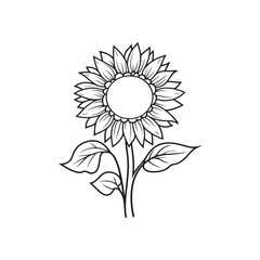 Sunflower Coloring Page for Adults