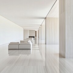 Fototapeta premium Minimalist Interior Design A Glimpse into Modern Architectural Elegance and Space Utilization