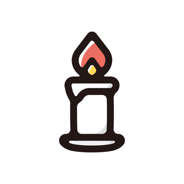 recommend clip art: Candle outline icon for graphic design, apps and websites
