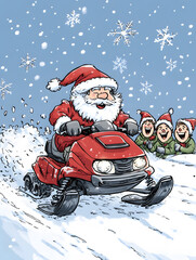 Obraz premium Doodle Christmas and New Year Cards - 2D Hand-drawn Illustrations on White Background