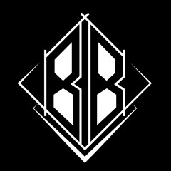 Geometric logotype with two letters B inside of a square