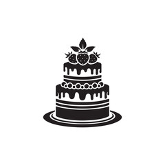Cake silhouette vector style art illustration