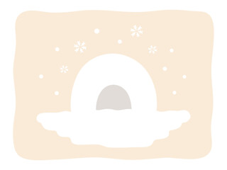 雪とかまくらの冬のベクターイラスト素材01