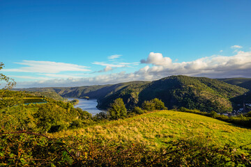 Fall scenery along the Upper Middle Rhine Valley