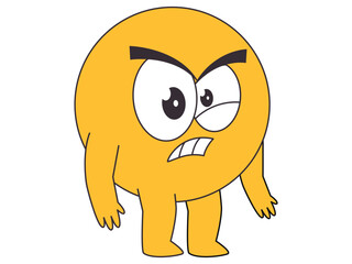 Mad anger facial expression emoji yellow character annoyed face irritated rage emotion emoticon design icon set