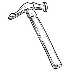 cobbler hammer handdrawn illustration