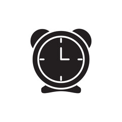 Alarm clok icon Flat line illustration