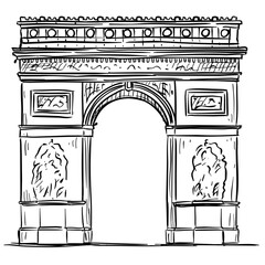 arc de triomphe handdrawn illustration