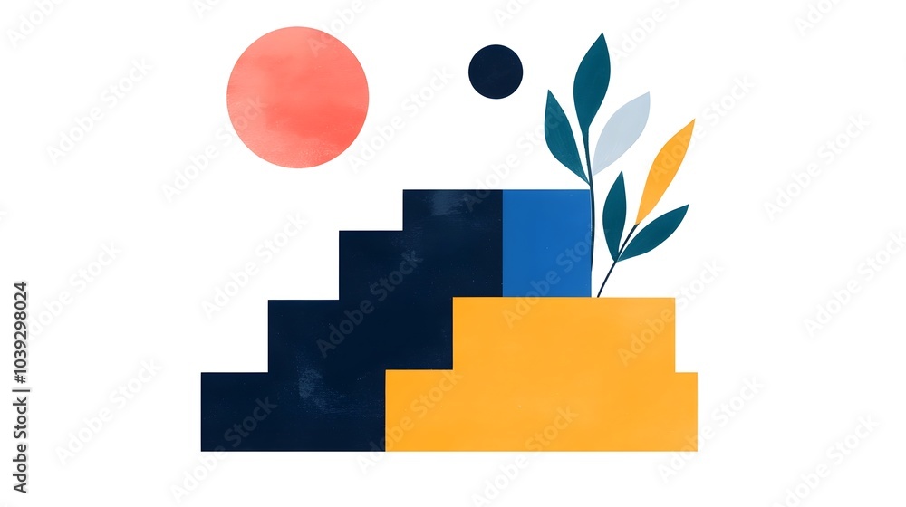 Poster innovative business workflow infographic with contemporary art elements showcasing step by step proc