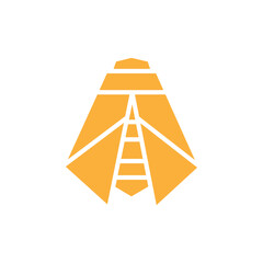 Bee icon Flat line illustration