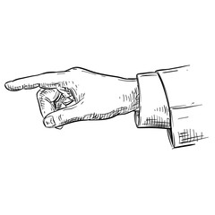 hand pointing handdrawn illustration